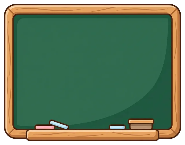 Chalkboard cartoon illustration with chalk and eraser