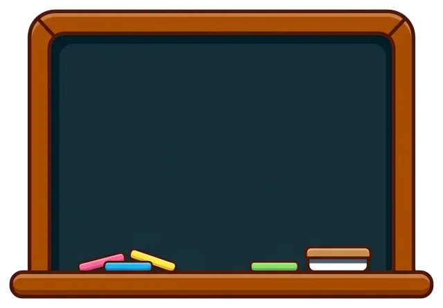 Chalkboard with colorful chalk and eraser on wooden frame