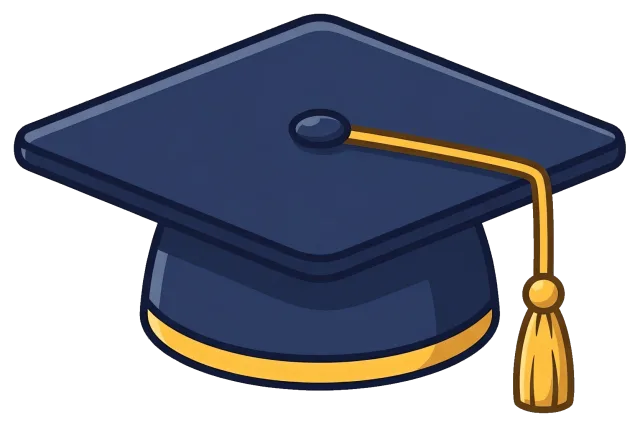 Blue Graduation Cap with Gold Tassel