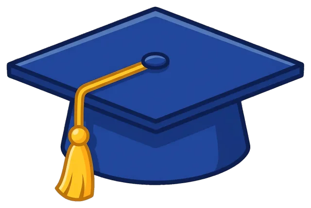 Blue Graduation Cap with Yellow Tassel