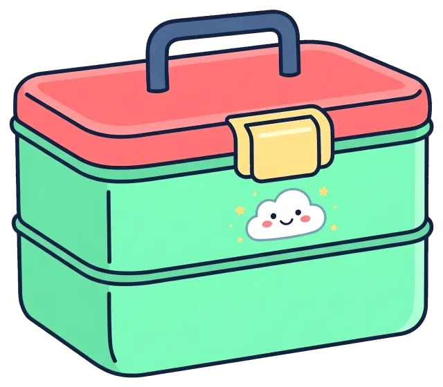 Cute lunch box with smiling cloud design