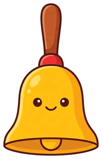 Cute school bell with smiling face