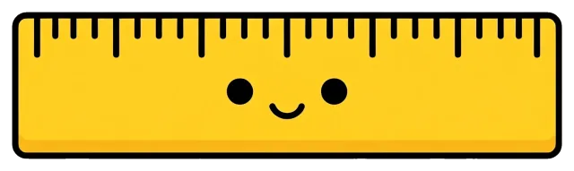 Cute yellow ruler with smiling face
