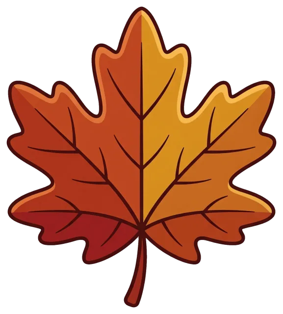 Autumn Maple Leaf with Orange and Yellow Shades