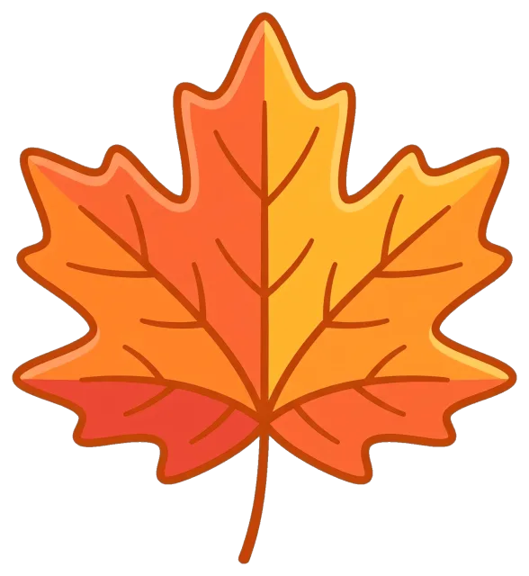 Colorful autumn maple leaf illustration