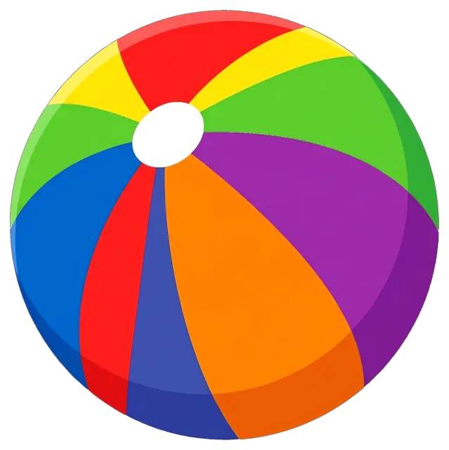 Colorful beach ball with multiple vibrant panels