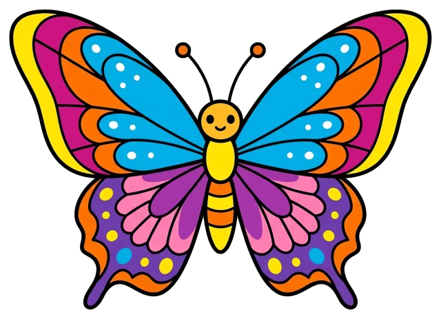Colorful butterfly on grey background