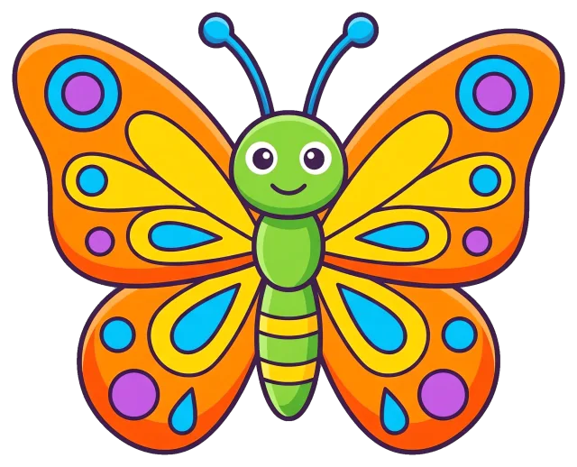 Colorful butterfly with orange and yellow wings