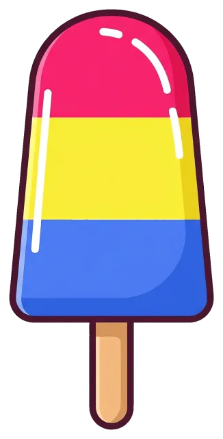 Colorful tri-layer popsicle with red, yellow, and blue sections