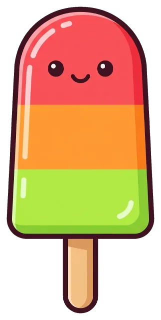 Cute colorful popsicle with smiling face