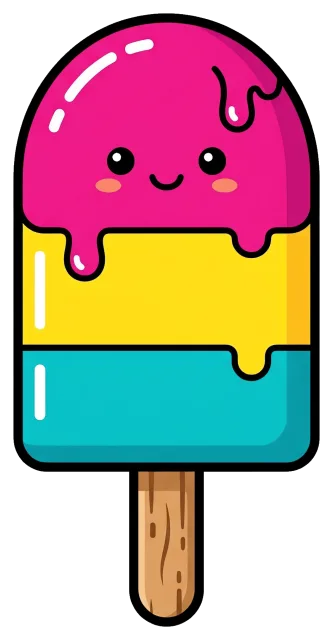 Cute colorful popsicle with smiling face