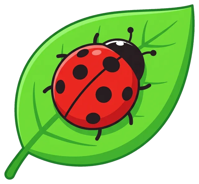 Ladybug on a green leaf