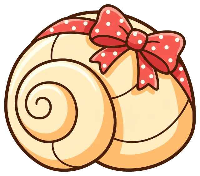 Seashell with red polka dot bow