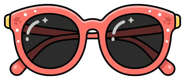 Pink Cartoon Style Sunglasses with Dark Lenses