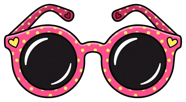 Pink Polka Dot Sunglasses with Heart Details