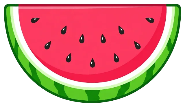 Centered slice of watermelon with seeds
