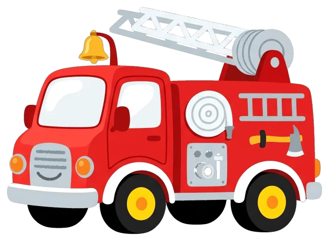 Red Fire Truck with Ladder and Bell