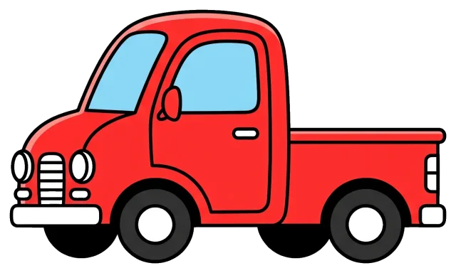 Red mini pickup truck illustration