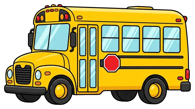 Yellow School Bus with Stop Sign on Side