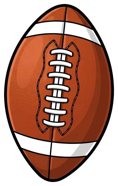 American Football with White Laces and Stripes
