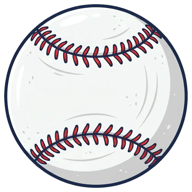 Baseball with red stitching