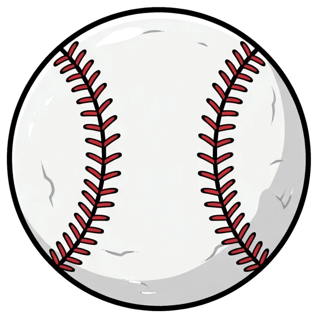 Baseball with red stitching