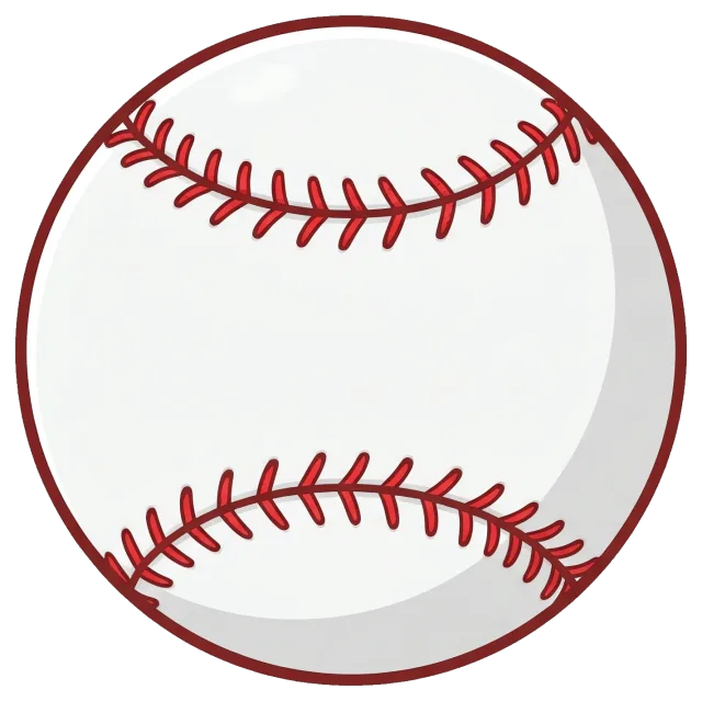 Baseball with red stitching