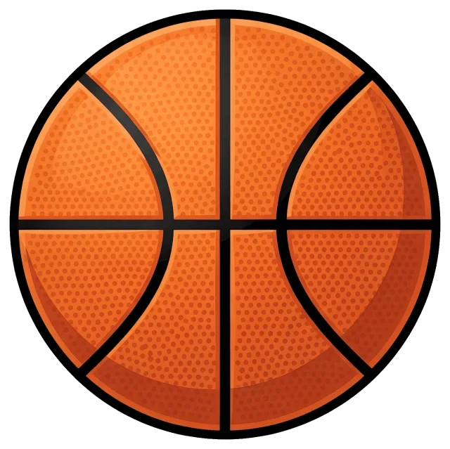 Basketball ball with orange texture and black lines
