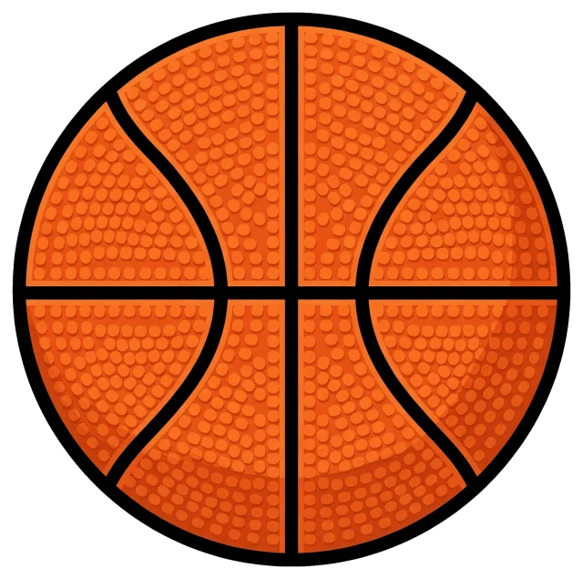 Centered basketball with textured surface and black lines