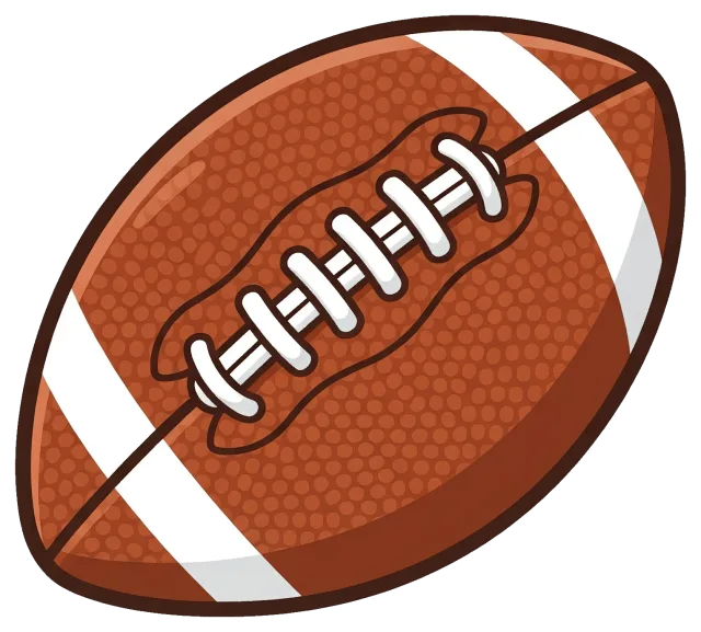 Cute American Football with White Laces and Stripes