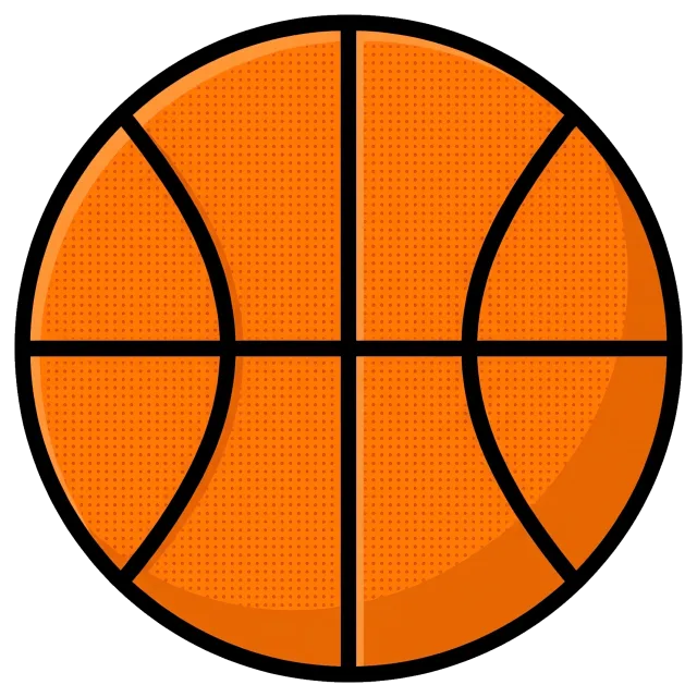 Orange basketball with black lines