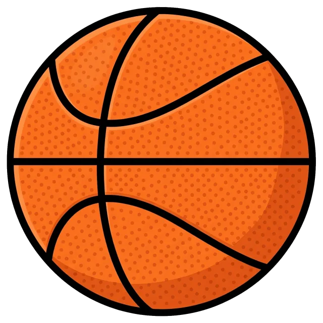 Orange basketball with black lines on grey background
