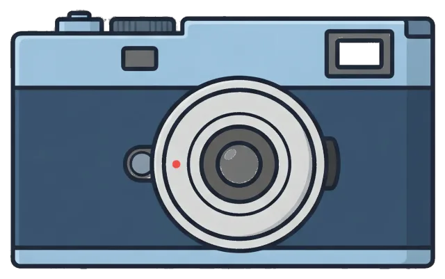 Cartoon style vintage camera illustration