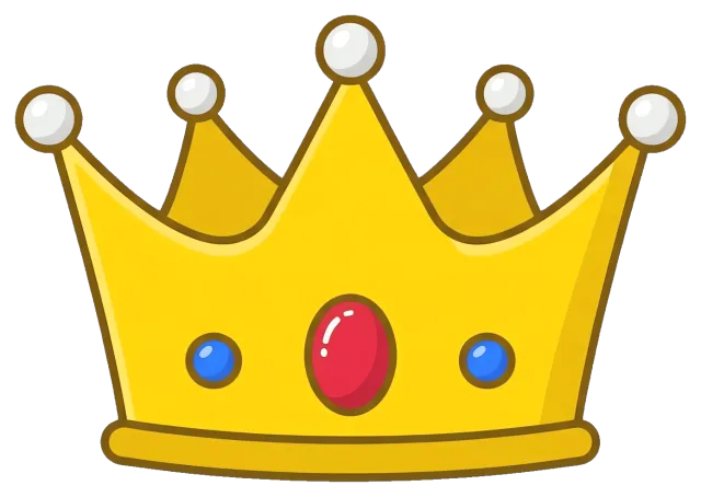 Golden Crown with Jewels Centered