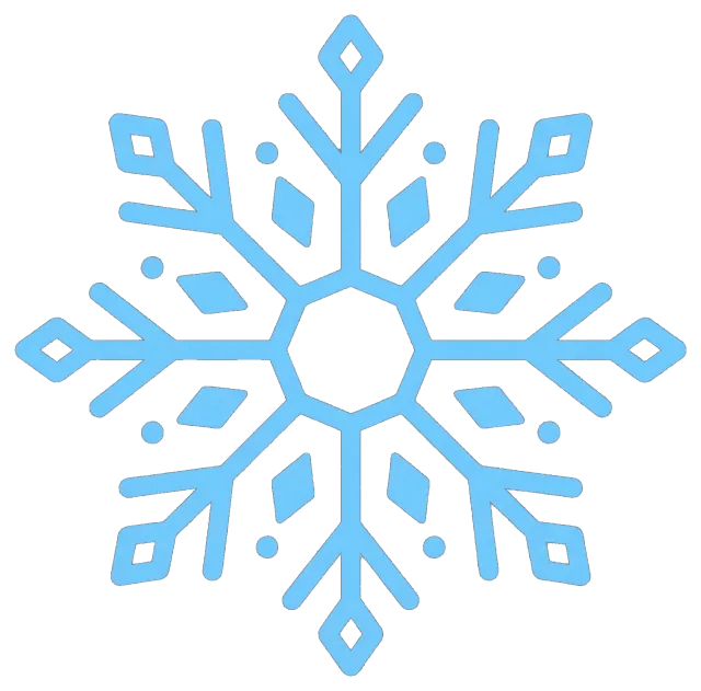 Blue Cartoon Style Snowflake