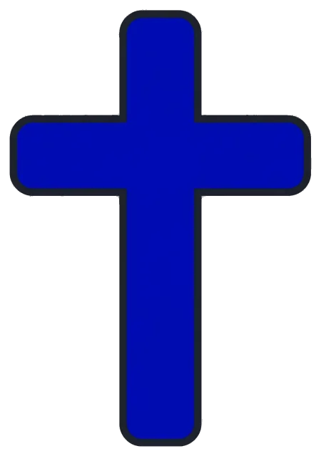 Blue cross centered on black background