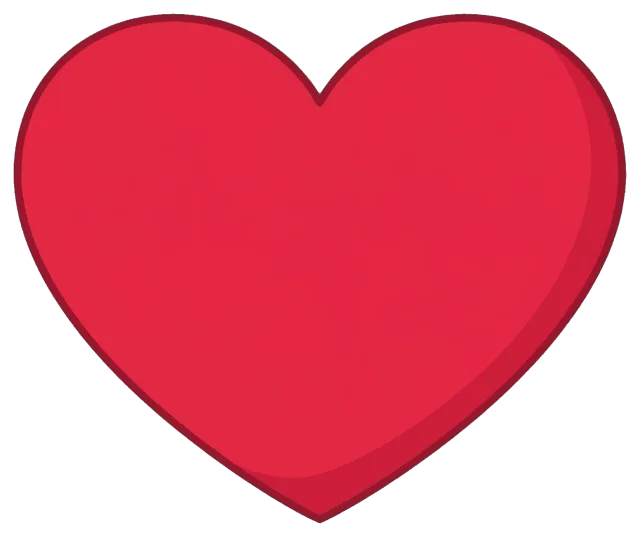 Cute red heart shape with subtle shading