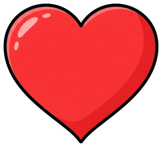 Cute red heart with glossy highlights
