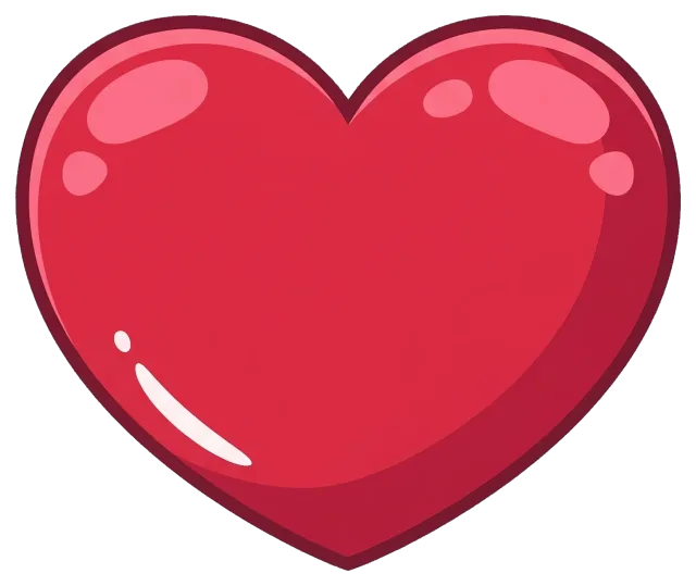 Cute shiny red heart