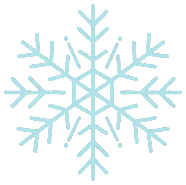 Light Blue Snowflake with Symmetrical Branches
