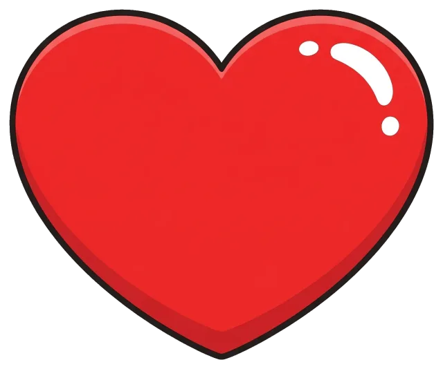 Red Heart Symbol with Glossy Highlight