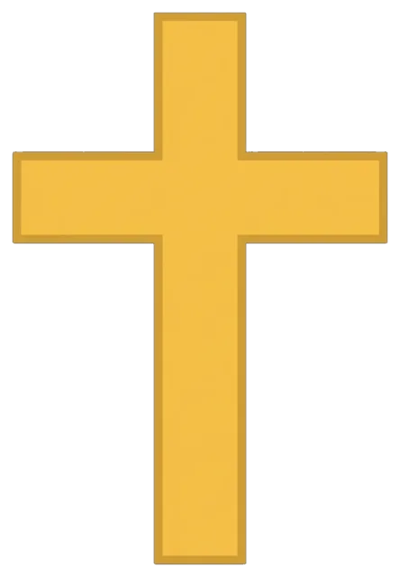 Simple Yellow Cross with Gray Outline