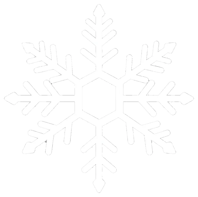 White snowflake centered on grey background
