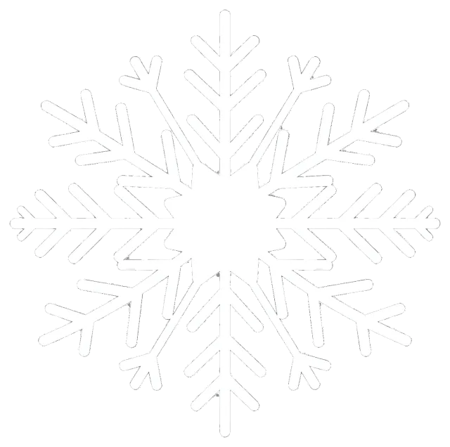 White snowflake centered on grey background