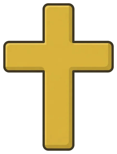 Yellow Cross Cartoon Style