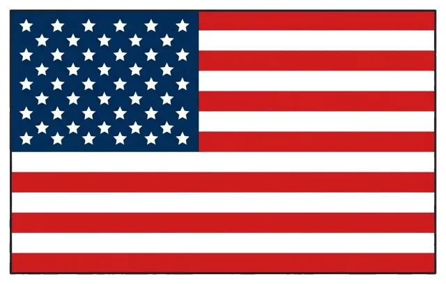 American flag with 50 stars and 13 stripes