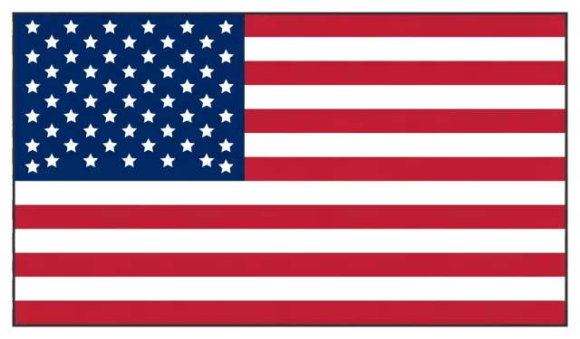 American flag with 50 stars and 13 stripes