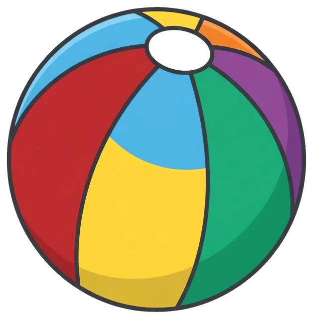 Colorful beach ball with multiple panels