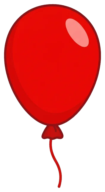 Red Balloon with String Centered