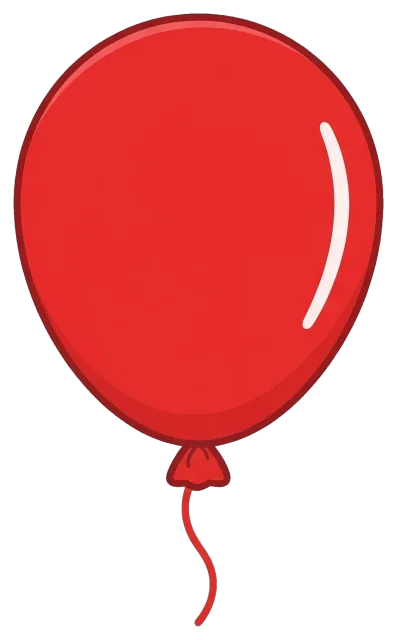 Red Cartoon Balloon with Shine